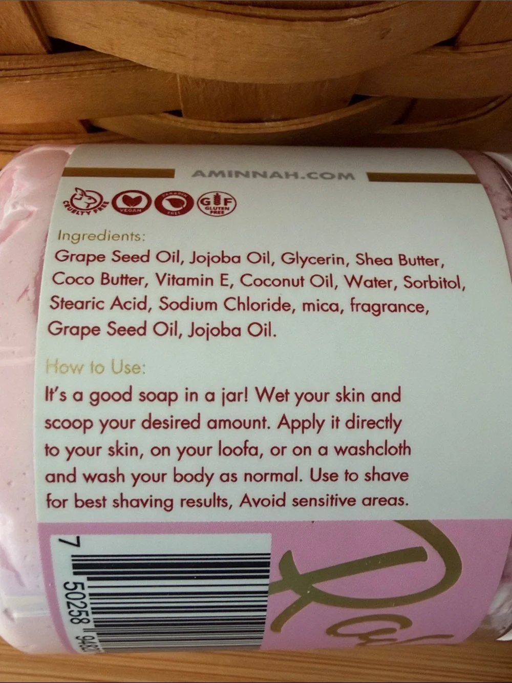 Aminnah Rose Whipped Foaming Soap - Pink